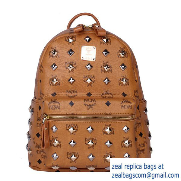 High Quality Replica MCM Stark Studded Small Backpack MC2089S Wheat